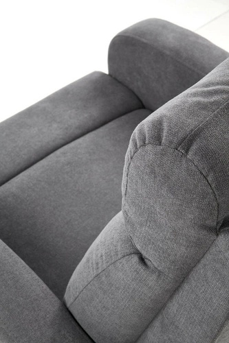 Fotel rozkładany do salonu Graus szary nowoczesny z funkcją relax tapicerowany tkaniną