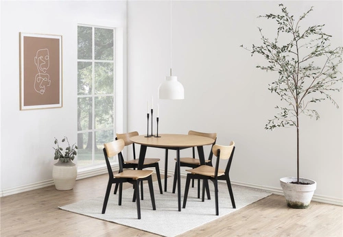 Stół Roxby 105cm naturalny /czarny okrągły