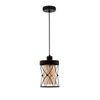 Lampa wisząca Agar czarny 1x60W E27  klosz bursztynowy