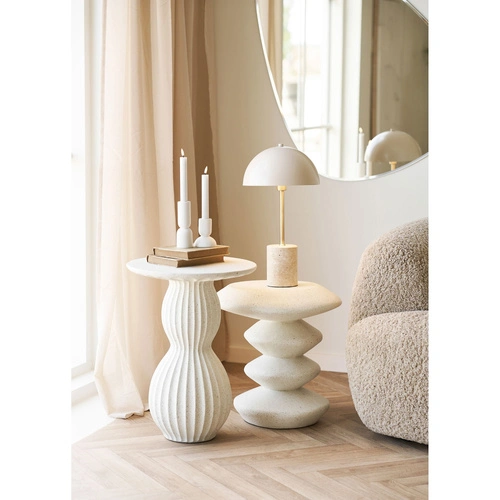 Lampa stołowa Sheffield marmurowa beżowa glamour do salonu i sypialni