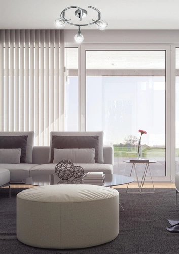 Nowoczesna lampa sufitowa Bombola chrom 3-punktowa regulowana do salonu i jadalni