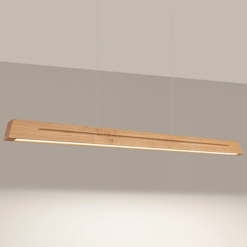 Lampa wisząca LED SKOG 150 drewniana nad stół do jadalni i kuchni nowoczesna