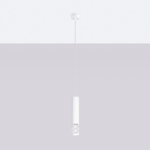 Nowoczesna biała lampa wisząca LIRO 1 metalowa do salonu i kuchni SOLLUX