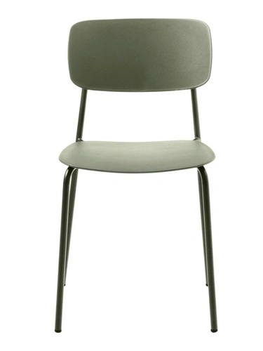 Krzesło do jadalni Kirkland oliwkowe nowoczesne z tworzywa