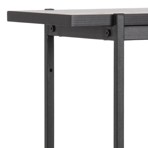 Regał metalowy z szafką Angus czarny industrialny do salonu i gabinetu Actona 94 cm