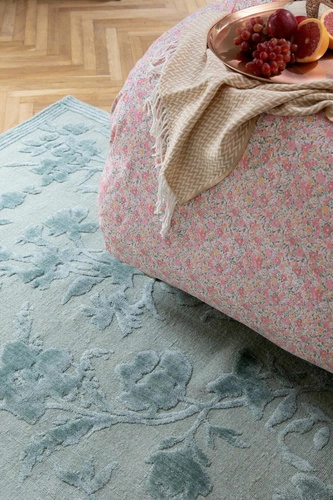 Dywan do salonu Rye Sage 200x280 klasyczny ręcznie tkany kwiatowy łatwy w czyszczeniu Laura Ashley