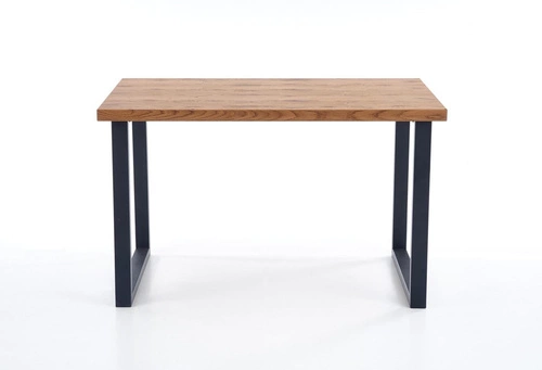 Stół rozkładany do jadalni Sarus nowoczesny dąb naturalny czarne nogi 126-206x80 cm Intesi