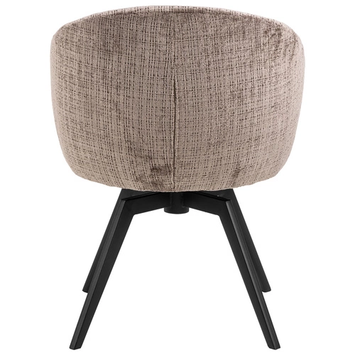 Krzesło tapicerowane Darlene Actona brązowe do jadalni z podłokietnikami na metalowych nogach