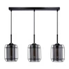 Lampa wisząca Jonera czarny 3x40W E27  klosz dymiony