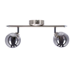 Nowoczesna lampa sufitowa Rodia listwa satynowa 2-punktowa do salonu i sypialni