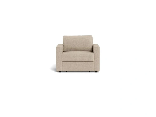 Fotel rozkładany do spania Fleury beżowy aksamitny do salonu