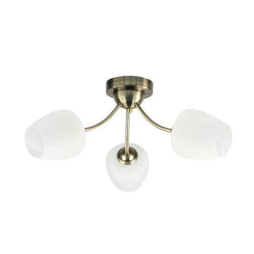 Lampa sufitowa Zina patynowy 3x40 E27  klosz biały