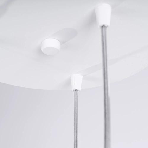 Nowoczesna lampa wisząca LAMI 3P biały metal do salonu i kuchni spiralny design