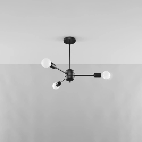 Żyrandol LANGO 3 czarny nowoczesny metalowy do salonu i jadalni Sollux Lighting