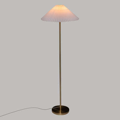 Lampa stojąca do salonu Jil złota z białym abażurem 150 cm nowoczesna Atmosphera