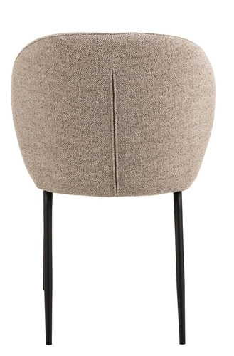 Krzesło tapicerowane Patricia beżowe ciemne do jadalni nowoczesne na czarnych metalowych nogach