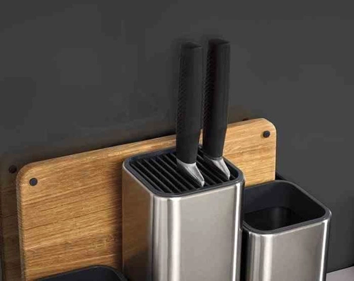 Zestaw kuchenny z deską Joseph Joseph srebrny/czarny