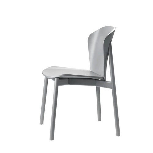 Krzesło drewniane Finn SCAB Design szare nowoczesne do jadalni sztaplowane