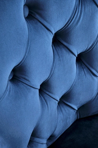 Krzesło do jadalni Charlotte Intesi tapicerowane welur granatowe z drewnianymi nogami glamour