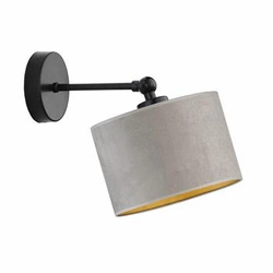 Kinkiet ścienny glamour z welurowym abażurem TETE LYSNE szary regulowany do salonu i sypialni