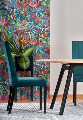 Stół rozkładany Hemmy dąb artisan czarne nogi nowoczesny do jadalni i kuchni 102-142 cm