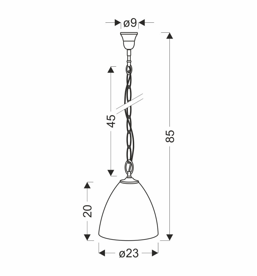 Lampa wisząca Scordia chromowy 1x60W E27 klosz biały+srebrny