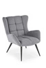 Fotel uszak Wallace popielaty do salonu nowoczesny tapicerowany z podłokietnikami Intesi