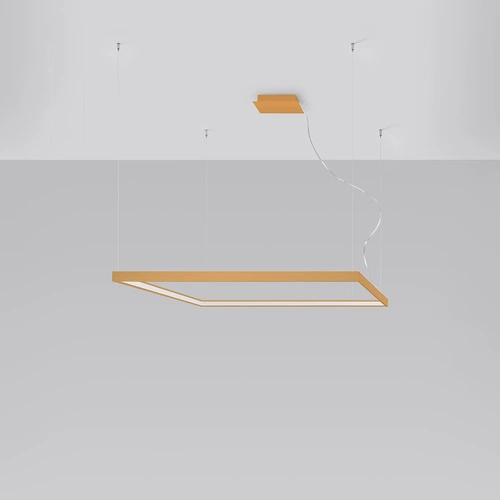 Żyrandol LED Nelya L nowoczesny złoty do salonu i jadalni 110 cm industrialny