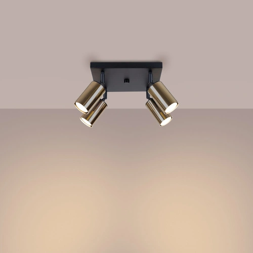 Plafon sufitowy WINX 4 nowoczesny czarny złoty do salonu i sypialni SOLLUX LIGHTING