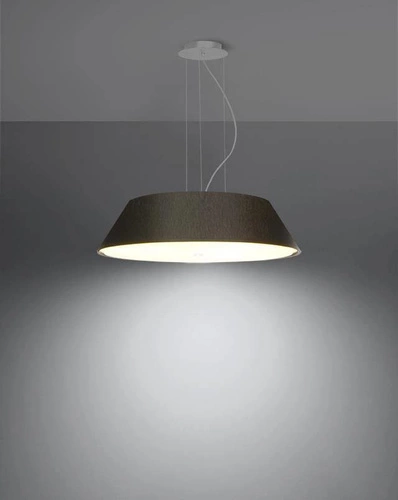 Żyrandol nowoczesny czarny Vega 60 do salonu i kuchni z tkaniny i szkła 5-punktowy