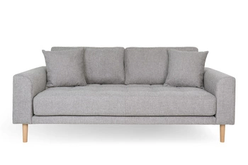 Sofa Lido 2,5 szara jasna/ nogi  naturalne