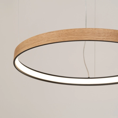 Nowoczesny żyrandol LED RIO_EIK 78 z dębu do salonu i jadalni Thoro 79 cm