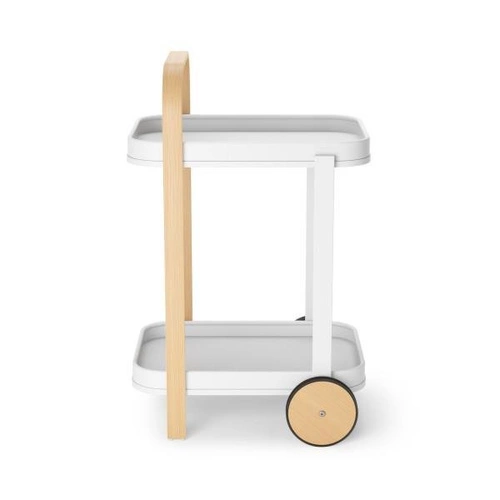 Bellwood drewniany wózek barowy na kółkach do salonu i ogrodu, styl retro, Umbra 80 cm