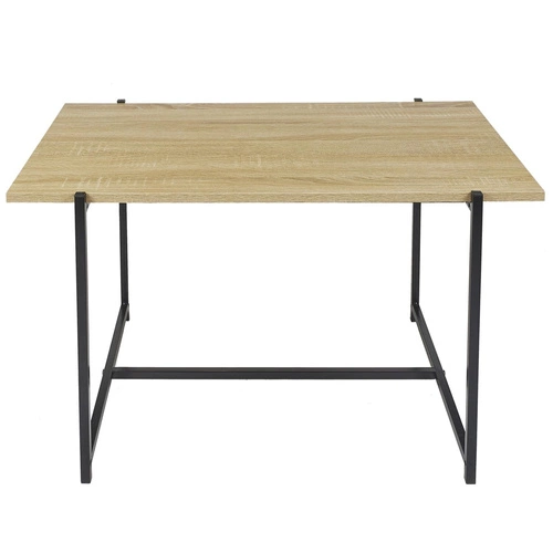 Stolik kawowy Loka prostokątny 80x50 nowoczesny loftowy drewniany z metalową podstawą do salonu