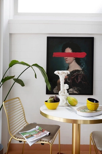 Krzesło metalowe Summer SCAB Design złote z poduszką nowoczesne do ogrodu i tarasu