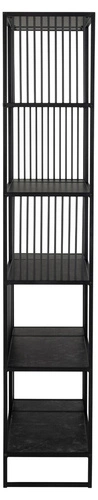 Regał na książki loftowy czarny metalowy Strington Actona 85 cm do salonu i jadalni