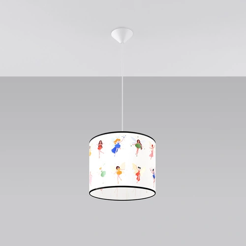 Lampa wisząca FAIRY 30 nowoczesna kolorowa do pokoju dziecka z abażurem PVC 30 cm