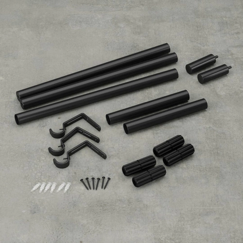 Karnisz pojedynczy regulowany Zen Umbra czarny mat metalowy do salonu i sypialni 81-162cm