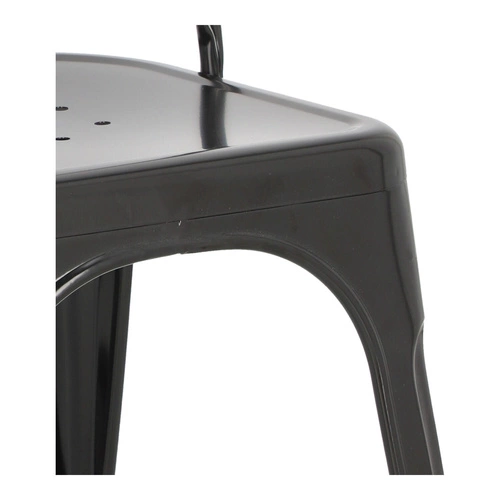 Krzesło metalowe Paris czarne inspirowane Tolix do jadalni i kuchni styl industrialny