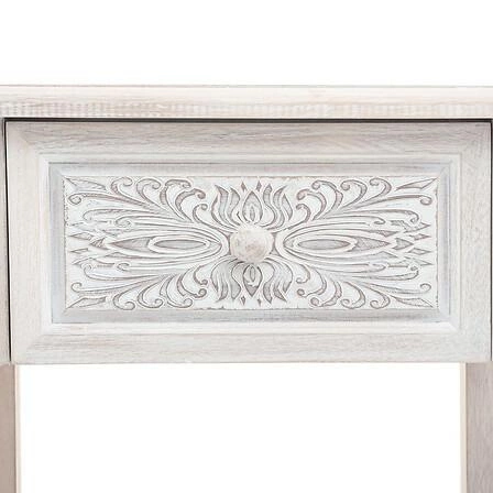 Szafka nocna biała 45 cm z szufladą i rzeźbionym frontem Atmosphera styl prowansalski