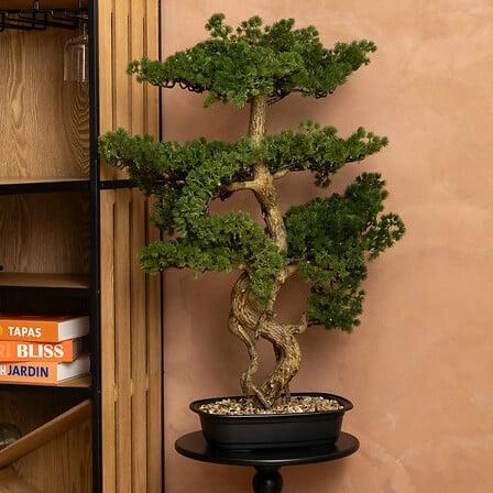 Sztuczne drzewko Bonsai 86cm w czarnej    ceramicznej donicy