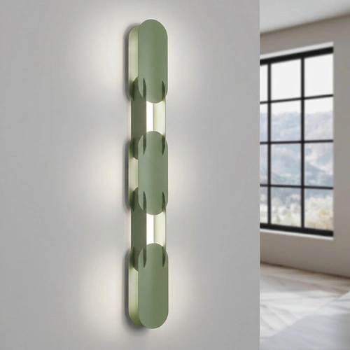 Kinkiet ścienny CHAIN LED oliwkowy nowoczesny do salonu 91 cm