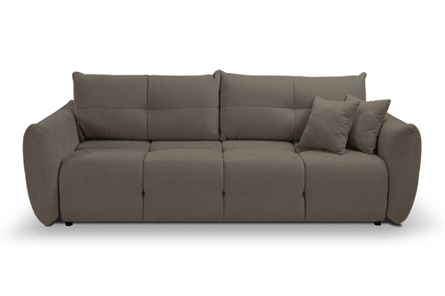 Sofa rozkładana Bode 3 osobowa z pojemnikiem do salonu brązowo-szara nowoczesna