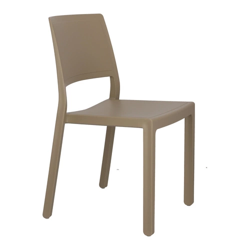 Krzesło ogrodowe Kate beżowe z tworzywa sztaplowane łatwe w czyszczeniu SCAB Design