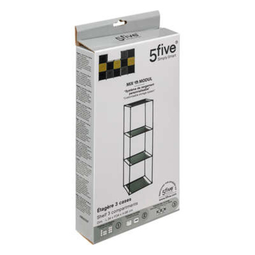 Regał metalowy Mix n`Modul 5five loftowy szary 3-komorowy do salonu i sypialni 98 cm