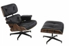 Fotel Vip z podnóżkiem czarny/rosewood