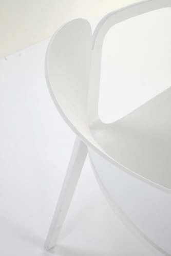 Krzesło Nadine białe do jadalni i ogrodu z tworzywa, nowoczesne, sztaplowane, z podłokietnikami