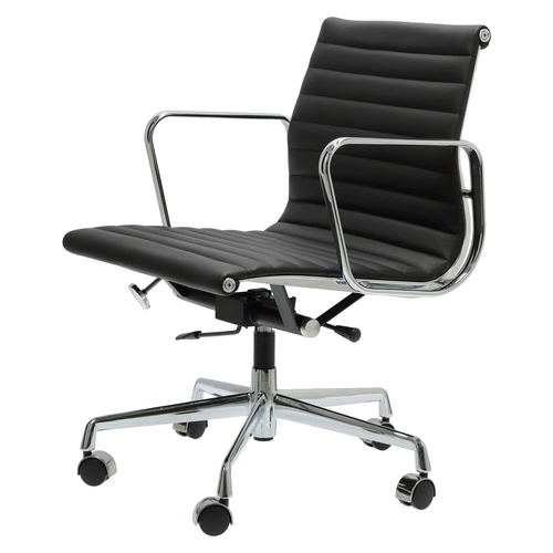 Fotel biurowy ergonomiczny CH1171 PREMIUM skórzany obrotowy czarny inspirowany EA117