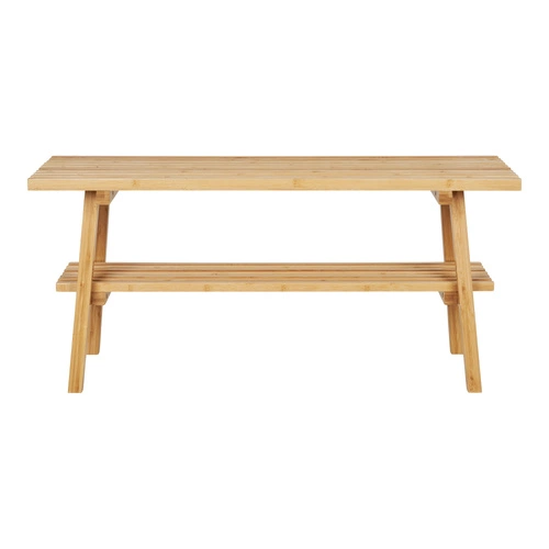 Ławka do przedpokoju Ember skandynawska bambusowa naturalna Intesi styl boho 70 cm