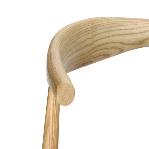 Krzesło drewniane Codo inspirowane Elbow Chair do jadalni naturalne z ekoskóry D2.DESIGN
